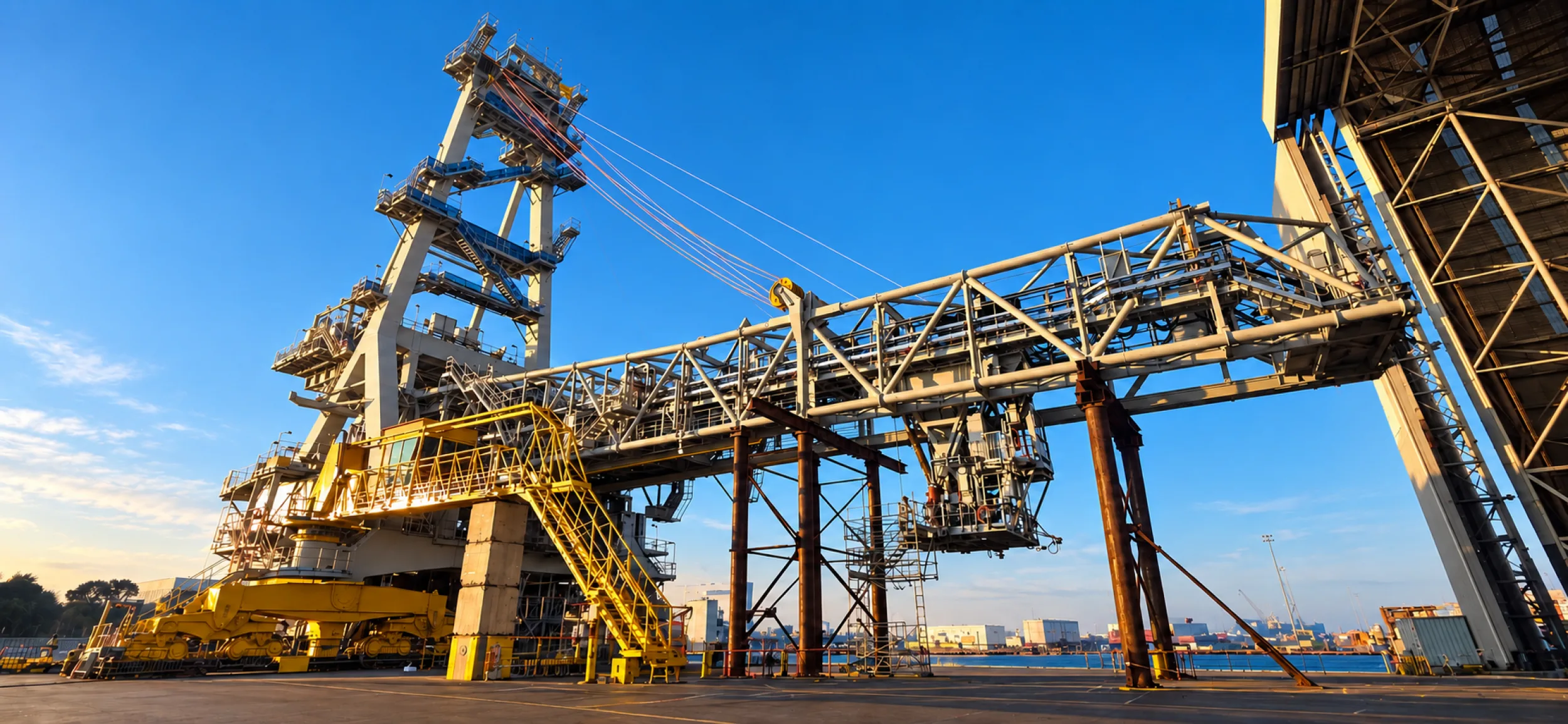 Shiploader at port using wire ropes