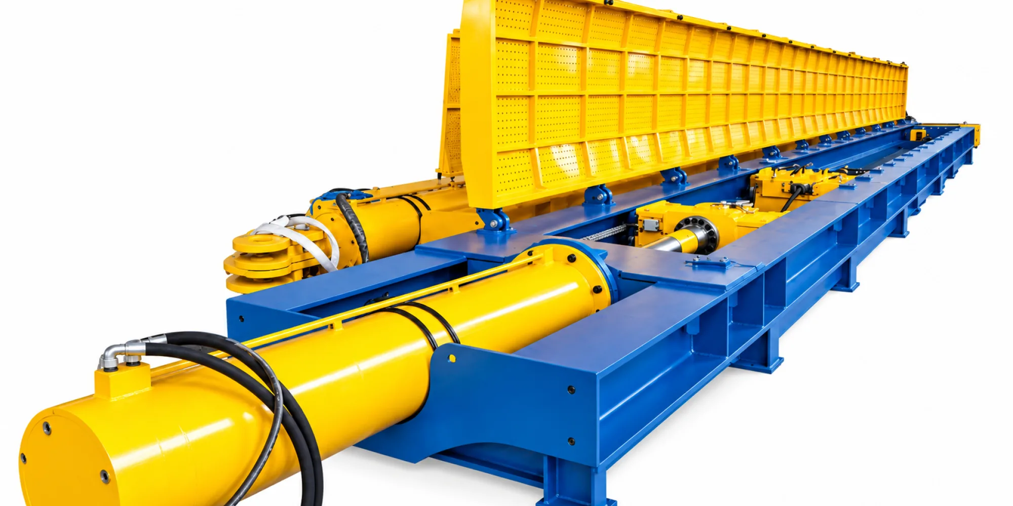 Industrial Blue and Yellow Hydraulic Machine